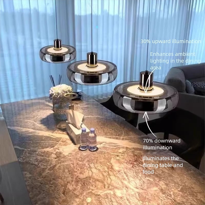 Modern Glass Three Head Dining Room Chandelier Living Room Bedroom Dining Table Indoor Lighting Fixtures3