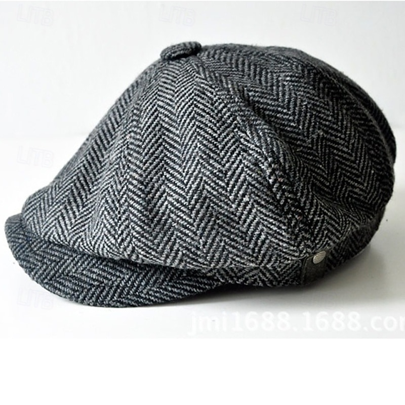 Men's Flat Cap Ascot Hat Newsboy Hat Black Coffee Polyester Fashion Casual Street Daily Plain Adjustable Sunscreen Breathable3