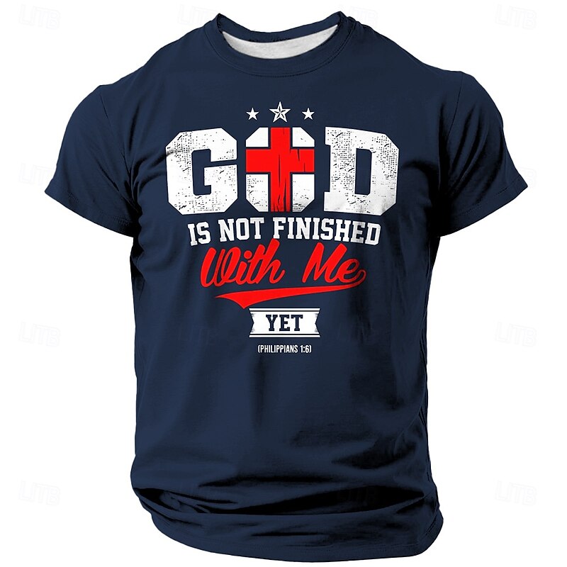 Men's Faith Funny Slang T Shirt Short Sleeve T shirt 3D Print Crew Neck Shirt Fashion Daily Street Daily Black Blue Green Summer Spring Clothing Apparel S M L XL XXL XXXL3