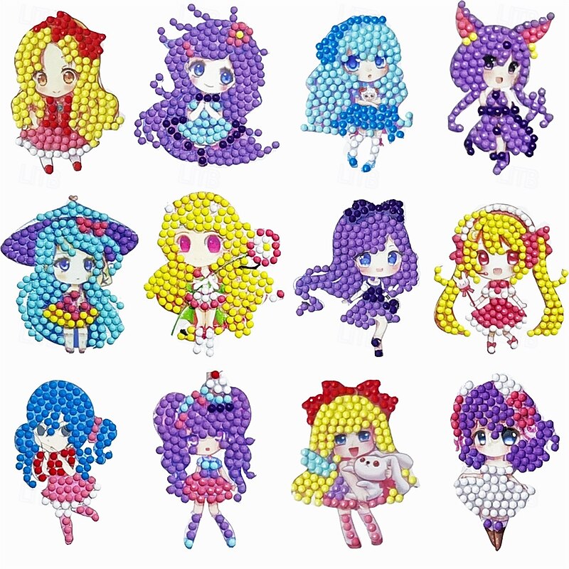 5D Diamond Art Stickers Arts and Crafts Creative Gem Art Paint by Number Kits for Kids Ages 4-6 6-8 8-12 Boys Girls DIY Mosaic Stickers Toys for Birthday Party Halloween Christmas Gifts4