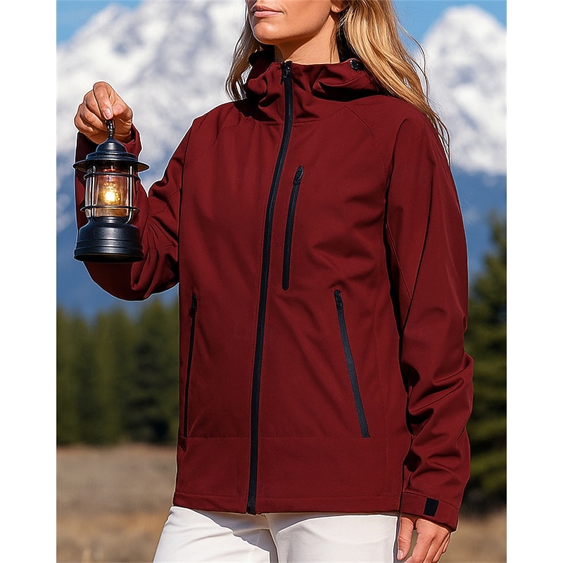Women's Outdoor Jacket Hiking Jacket Hiking Windbreaker Outdoor Waterproof Windproof Hiking Outfits Hiking Clothes Spring Autumn / Fall Jacket Hunting Climbing Camping / Hiking / Caving Solid Color
