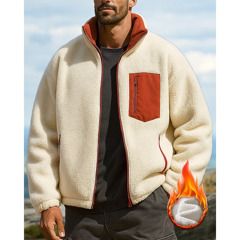 Men's Hiking Jacket Puffer Jacket Thermal Jacket Outdoor Thermal Warm Hiking Outfits Hiking Clothes Winter Autumn / Fall Top Fishing Camping / Hiking / Caving Running Solid Color Black White Light4