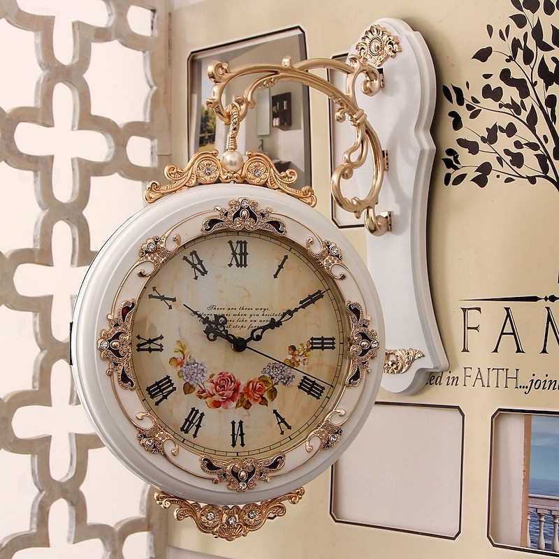 Outdoor Clocks European Style Retro Wall Clock Innovation and Fashion Living Room Double-Sided Clock Classic Clock Wall Bedroom Decoration Clock Wall Clocks Bedrooms3