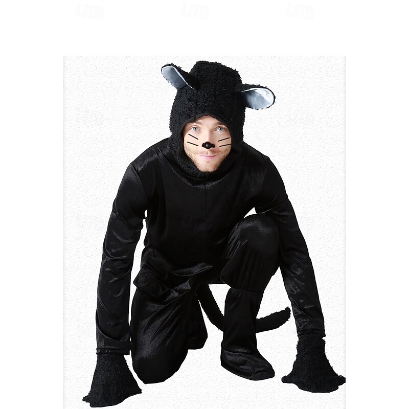 Animal Cat Halloween Fancy Costume Onesies Funny Costume Adults' Men's Halloween Carnival Performance Party Easy Halloween Costumes Dress Up2