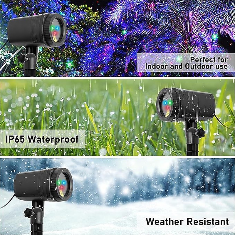 Christmas Projector Lights Outdoor Red and Green Starlight Projection Light with Remote Control Halloween Christmas Party New Year Decoration Waterproof and Frostproof2
