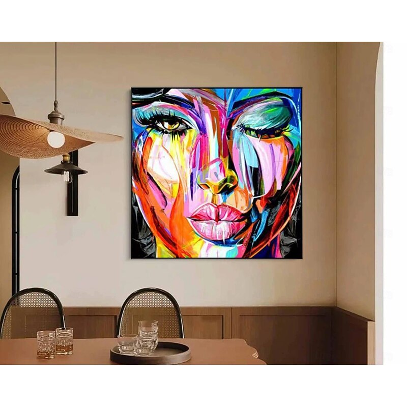 Handmade Oil Painting Canvas Wall Art Decoration Portrait Woman Abstract for Home Decor Rolled Frameless Unstretched Painting4