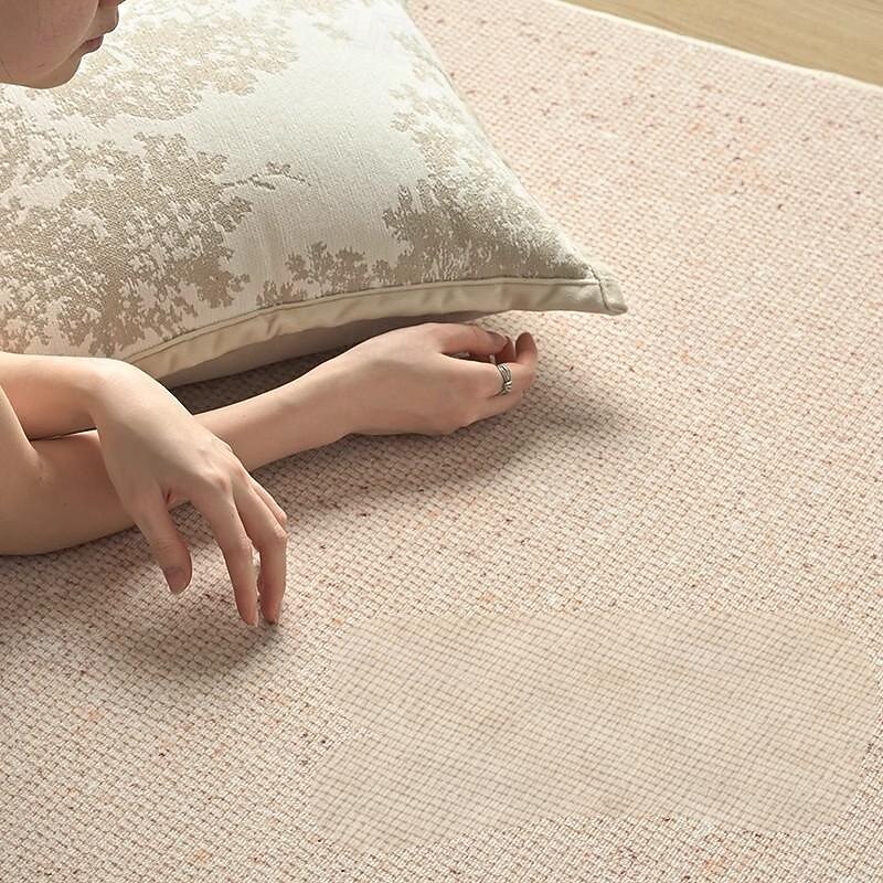 Solid Color Area Rug, Luxury Minimalist Carpet for Living Room or Sofa, Waterproof Easy-Clean Stain-Resistant Floor Mat2