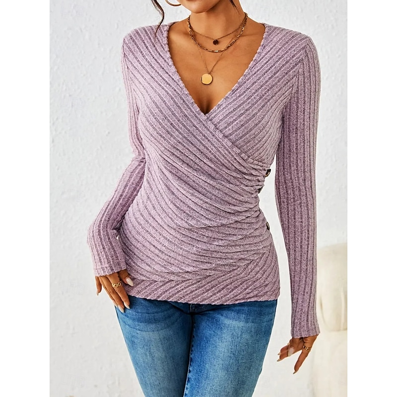 Women's Shirt Floral Stylish Casual Long Sleeve V Neck Regular Tops Daily Buttons Black Army Green Purple Light Blue Spring Fall4