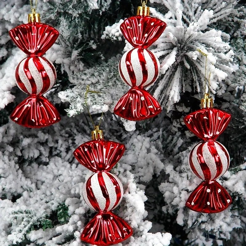 5/10Pcs Christmas Candy Ornaments, Hanging Candy Decorations for Christmas Tree, Holiday Party and Home Décor Supplies2