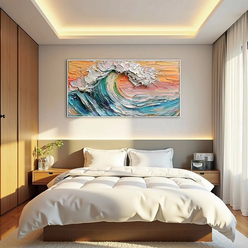 Textured Impasto Ocean Wave Oil Painting3