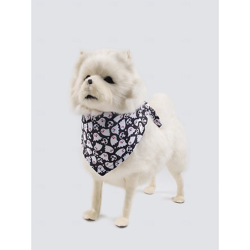 Halloween Dog Bandana  Holloween Pumpkin Pet Scarf Washable Reusable Pet Neckerchief Dog Bibs Assortment Puppy Kerchief Accessories for Pet Costume Supply2