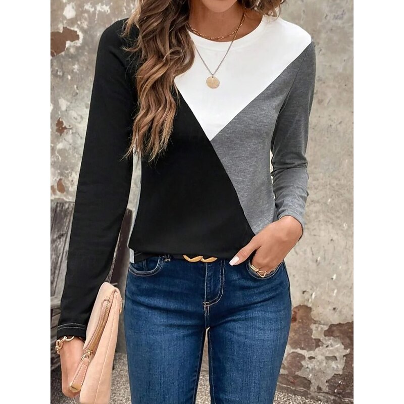 Women's T Shirt Graphic Vintage Stylish Classic Short Sleeve Long Sleeve Crew Neck Regular Tops Daily Print Black Pink Red Blue Purple Spring Fall Winter3