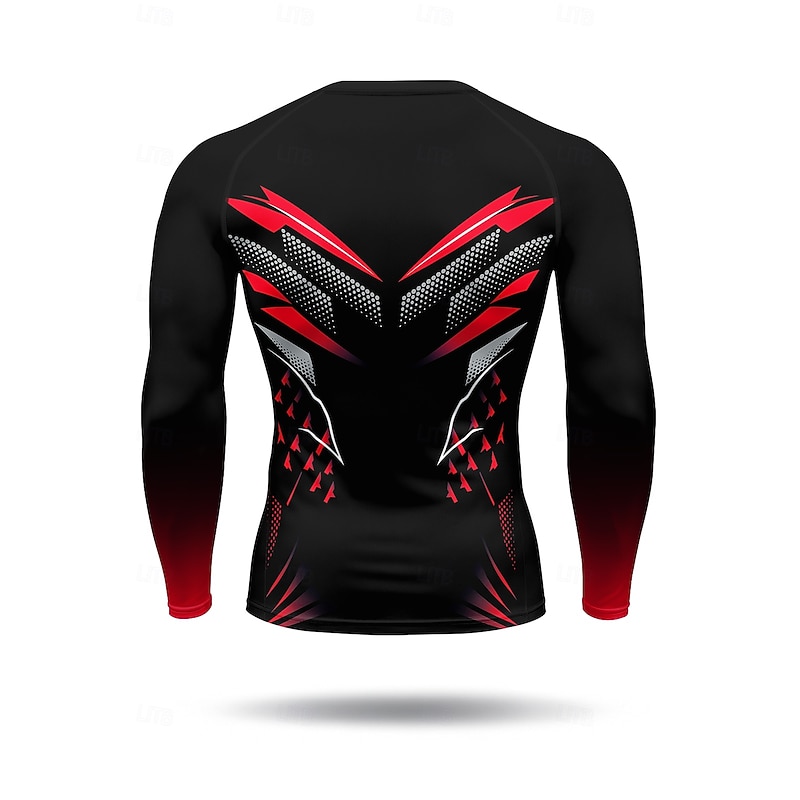 Christmas Men's Compression Shirt Running Shirt 3D Print Long Sleeve Base Layer Geometric Quick Dry Compression Power Flex Moisture Wicking Gym Workout Active Training Exercise Sportswear Activewear2