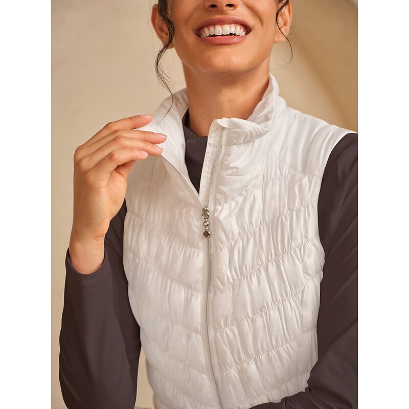 Women's Golf Vest White Sleeveless Vest / Gilet Ladies Golf Attire Clothes Outfits Wear Apparel4