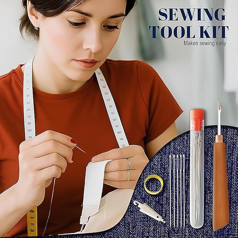 74 Pcs (2*37-in-1) Big Eye Steel Needles Set - Long & Thin Handmade Quilting & Sewing Needles Kit for DIY Sewing Projects4