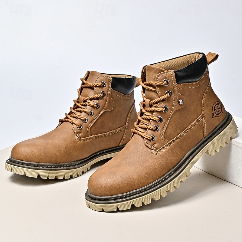 Men's Classic Outdoor Work Boots – Durable Lace-Up Ankle Boots with Non-Slip Sole and Cushioned Insole for Construction, Farming and Everyday Wear4