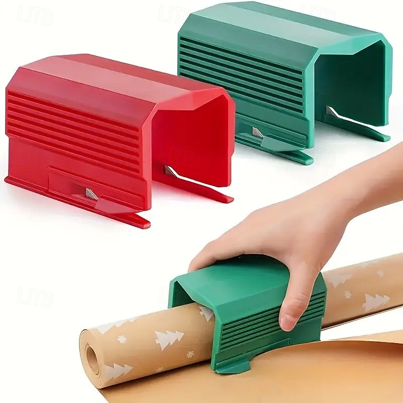 Christmas Gift Wrapping Paper Cutter, High-Precision Blade Manual Cutting Tool, Portable DIY Scrapbook Slider Paper Trimmer, Perfect for Birthday Gifts, Home and Office Use