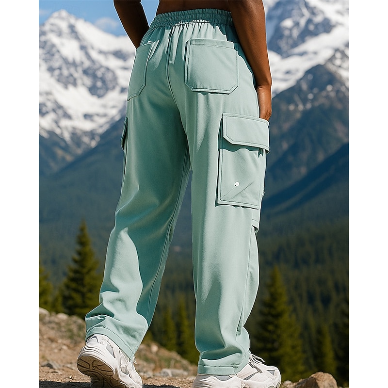 Women's Hiking Pants Trousers Hiking Raincoat Hiking Trousers Fleece Pants Outdoor Regular Fit Waterproof Windproof Warm Pants / Trousers Elastic Waist Black Army Green Camping / Hiking Hunting2