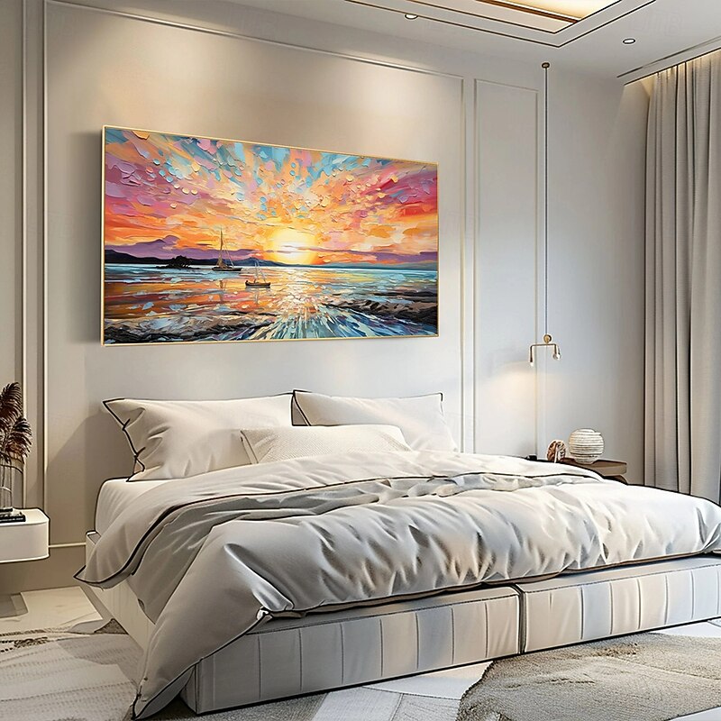 Handmade Oil Painting Canvas Wall Art Decor Original sunsets full for Home Decor With Stretched FrameWithout Inner Frame Painting4