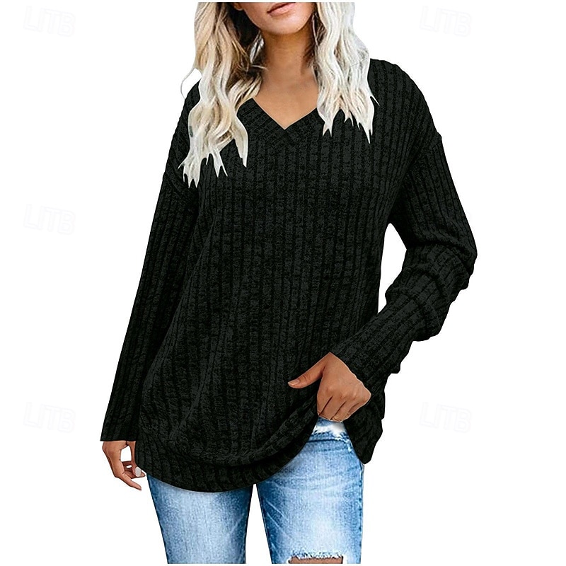 Women's Long Sleeve Shirts Lounge Top Long Sleeve Top Athleisure V Neck Solid Colored Gym Outdoor Running Sportswear Activewear Black Red Green2