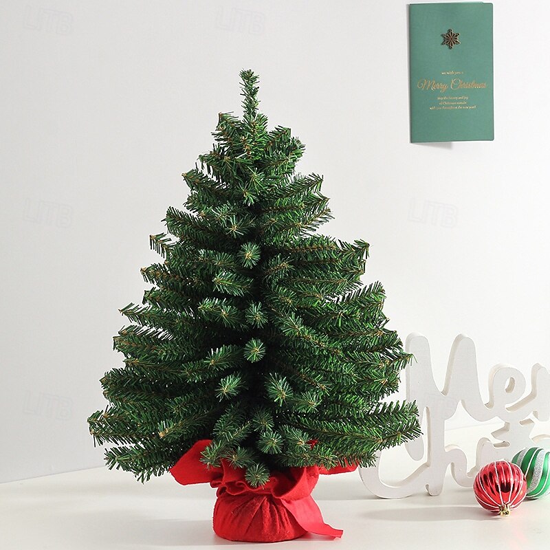 50cm Tabletop Mini Christmas Tree with lights, Artificial Small Xmas Tree with LED Lights for Indoor Decor, 1 PACK2