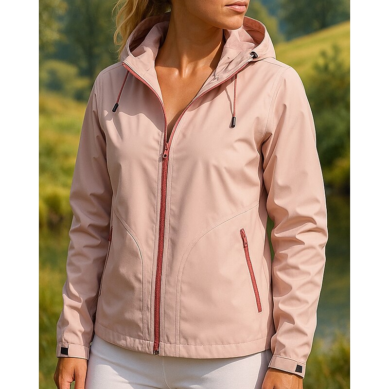 Women's Windbreaker Softshell Jacket Hiking Jacket Outdoor Waterproof Windproof Hiking Outfits Hiking Clothes Spring Autumn / Fall Top Fishing Camping / Hiking / Caving Running Solid Color Black3