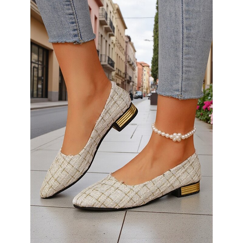 Women's Colorful Floral Print Low Heel Flats with Metallic Accent - Artistic Vintage Style Comfortable Shoes for Autumn Streetwear and City Strolls3