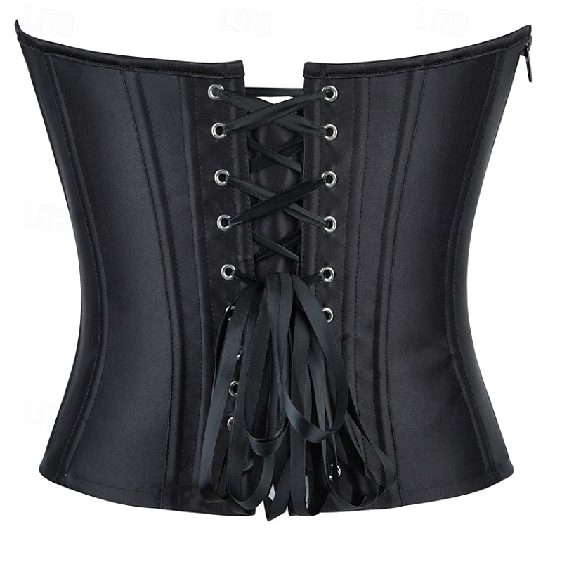 Women's Corset Shapewear Waist Cincher Shapewear Sexy Corset Casual Stripe Irregular Hem Backless Vacation Street Date Sleeveless Cold Shoulder Silver Black Black Navy Blue Spring Fall Tailored Fit4