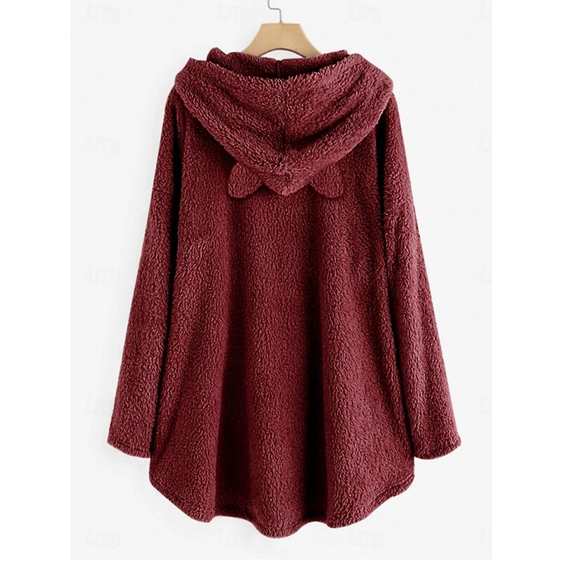 Women's Pullover Hoodie Sweatshirt Graphic Casual Long Sleeve Hooded Long Tops Street Dailywear Casual Pink Wine Gray Fall Winter4