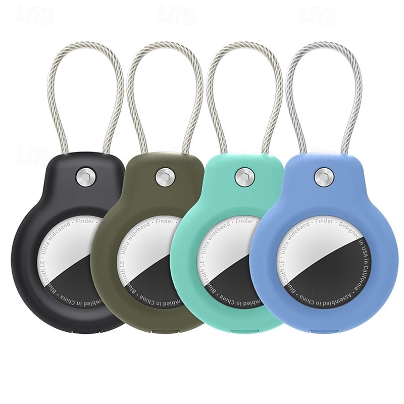 4 Packs For Apple Airtag Safety Lock Protector Case Secure Holder with Lanyard Keychain Anti Lost Protective Cover For Apple Airtag3
