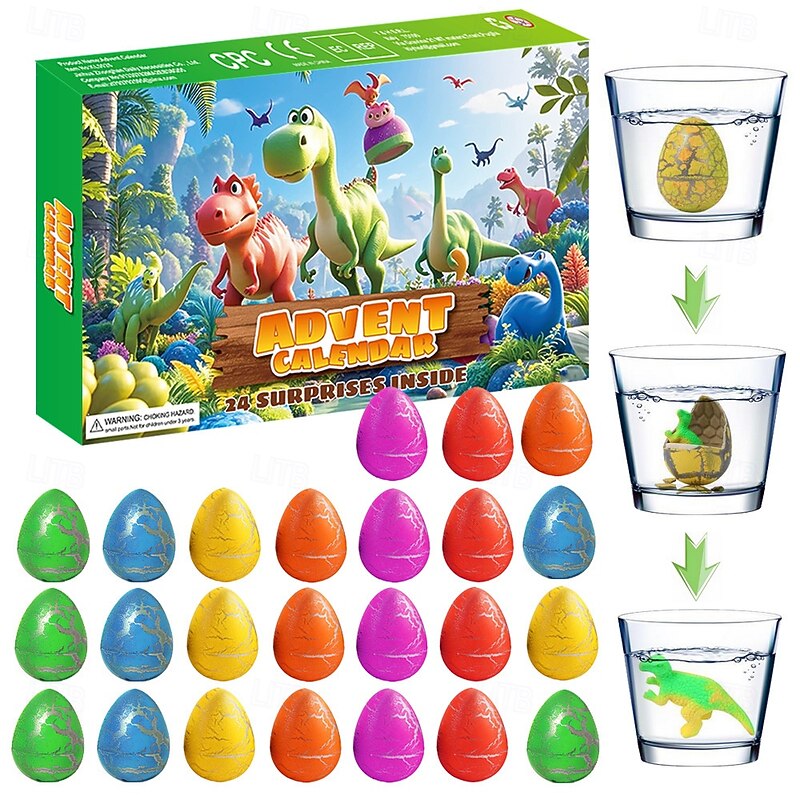 2025 Christmas Advent Calendar Blind Box Cave Fun Children's Gift Dinosaur Egg 24 Day Digital Countdown
