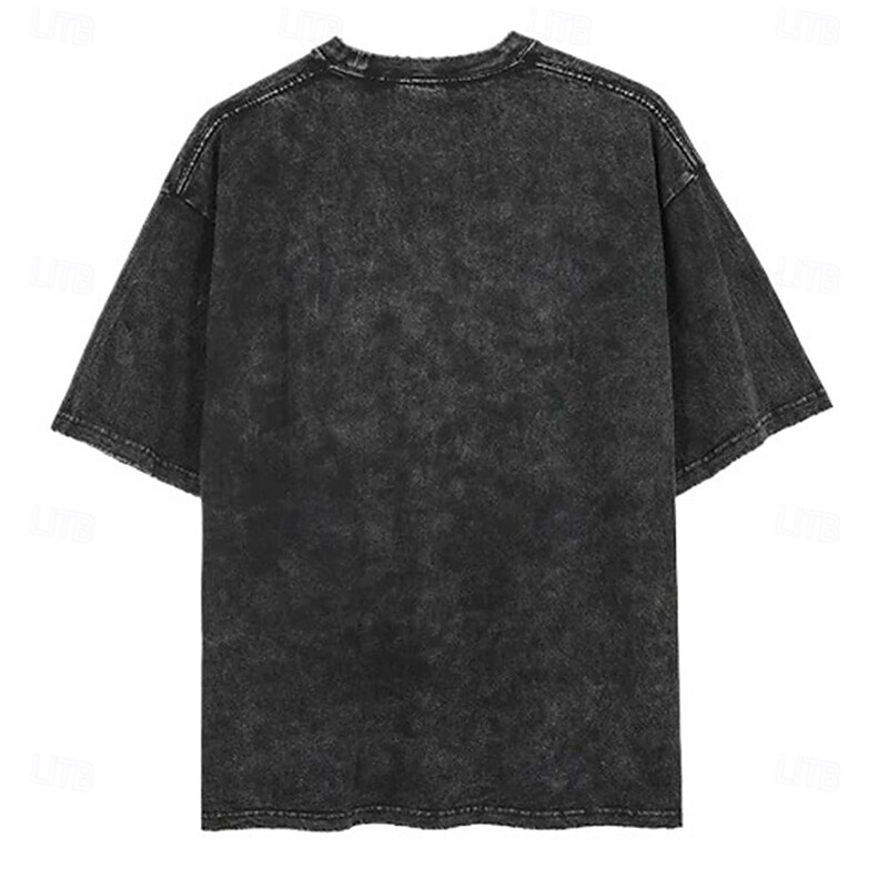 Halloween Ghostface T-shirt Oversized Acid Washed Tee Print Graphic For Men's Women's Boys' Kid's Adults' Halloween Carnival Masquerade Hot Stamping Casual Daily4