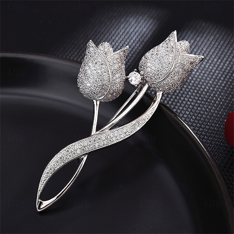 Brooches Classic Flower Fashion Brooch Jewelry Silver Gold For Wedding Party Gift Engagement Prom Festival