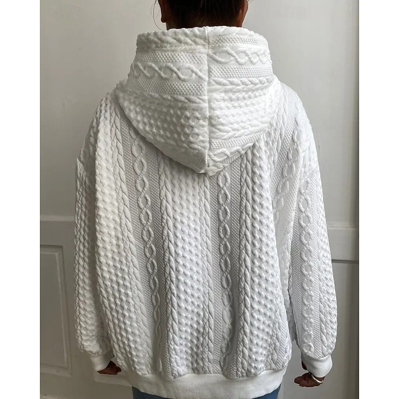 Women's Pullover Hoodie Sweatshirt Plain Sports Fashion Casual Long Sleeve Hooded Regular Tops Street Dailywear Black White Fall Winter3