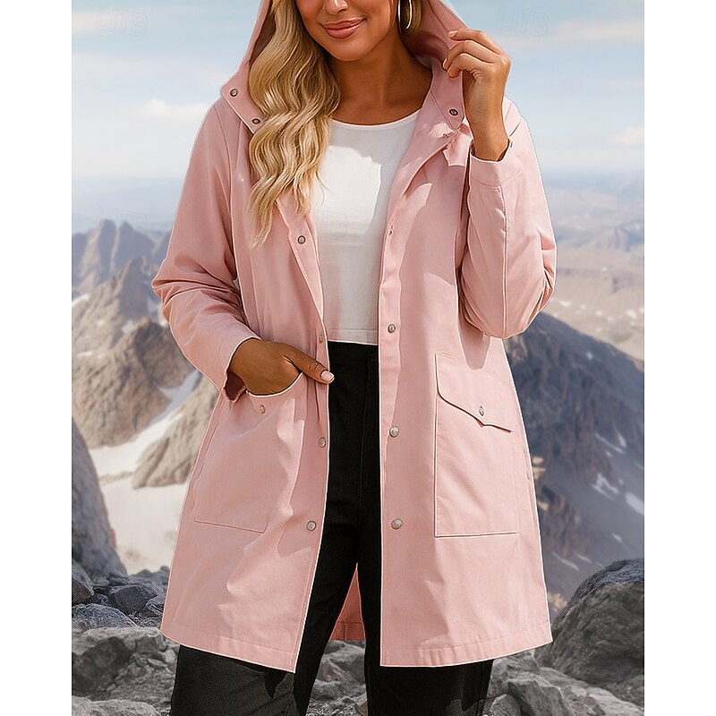 Women's Outdoor Jacket Hiking Jacket waterproof jacket Outdoor Waterproof Windproof Hiking Outfits Hiking Clothes Spring Autumn / Fall Jacket Hunting Climbing Camping / Hiking / Caving Solid Color4