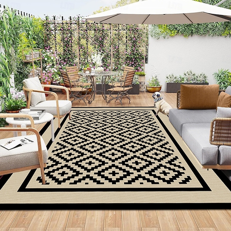 Outdoor Rug Waterproof For Patios, Reversible Outdoor Plastic Straw Rug Carpet, Camping Mats For Outdoor Decor, RV, Backyard, Deck, Balcony, Picnic2