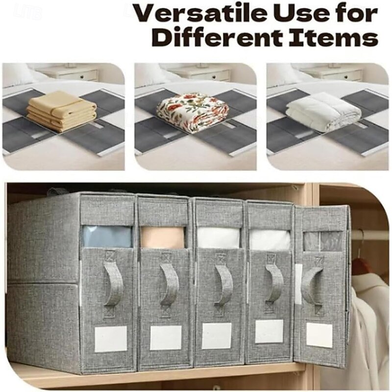 Multi-Use Storage Bags Dustproof Organizer with Clear Window Collapsible Zippered Container Dustproof Organizer For Bedding Quilts Blankets Space-Saving Design for Closet & Under-Bed Storage2