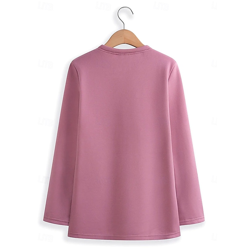 Women's Elegant Warm Fashion Two Piece Sets Tracksuit Pants Sets Long Sleeve Bishop Sleeve Crew Neck Round Neck Graphic Geometric Letter Print Outdoor Vacation Casual Dark Pink Blue Gray Spring Loose2