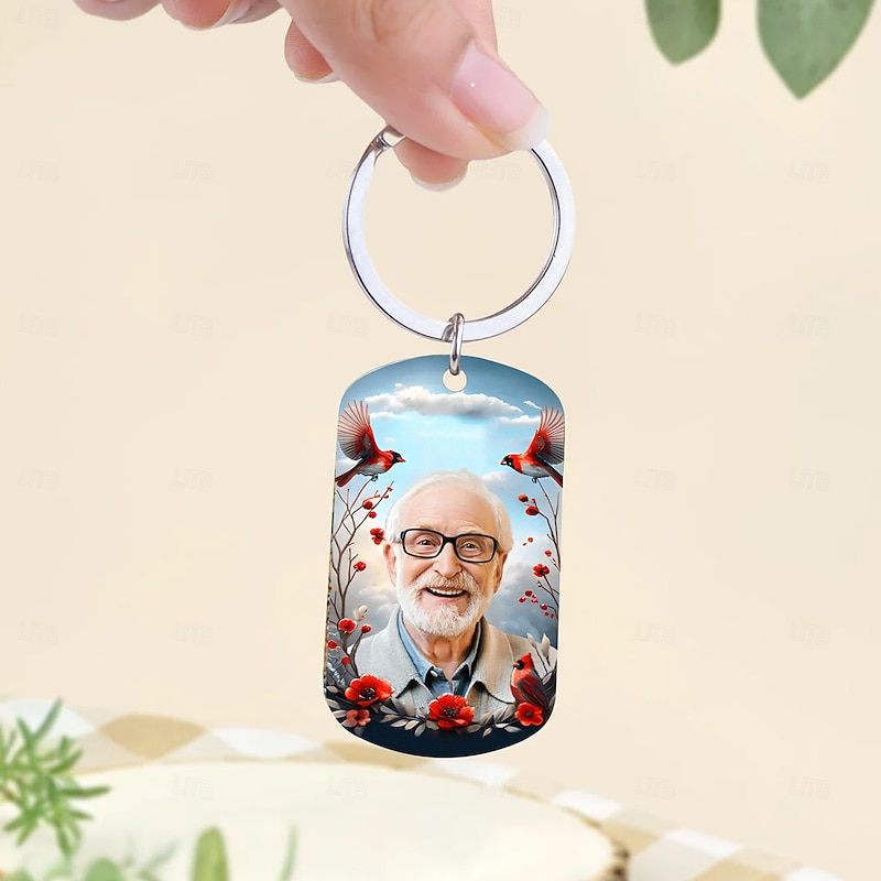 Personalized Photo Keychain Custom Memorial Gift Stainless Steel Double-Sided Memory Keyring for Family, Men & Women, Durable Christmas Gift Keepsake4