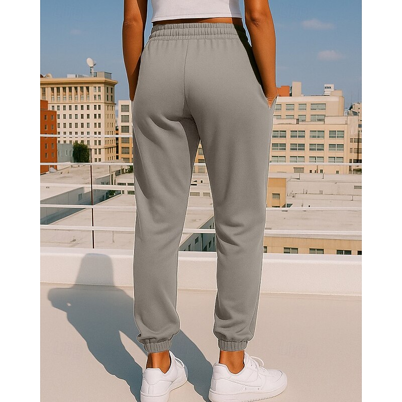 Women's Sweatpants Wide Leg Pants Jogging Pants Pocket Drawstring Thickening High Waist Bottoms Athleisure Gym Workout Fall Windproof Breathable Gym Workout Outdoor Running Regular Fit Sportswear2