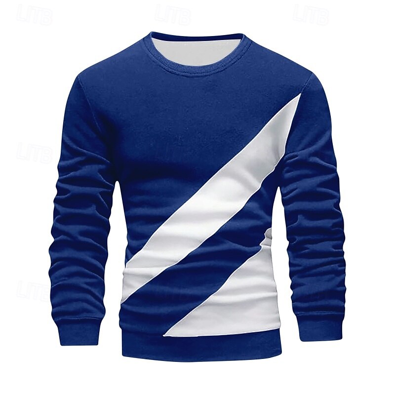 Men's Sweatshirt Pullover Hoodie Sweatshirt Pullover Black Blue Gray Crew Neck Plain Patchwork Color Block Sports & Outdoor Casual Daily Streetwear Cool Sportswear Spring &  Fall Clothing Apparel3