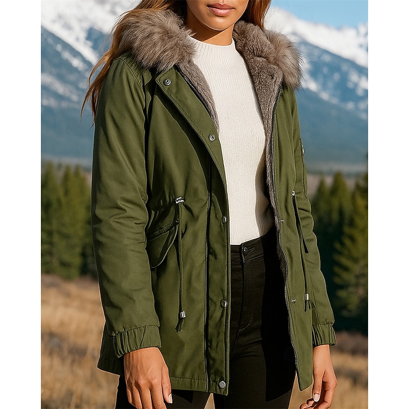 Women's Hiking Jacket Fleece Jacket Thermal Jacket Winter Outdoor Thermal Warm Top Black Army Green Red Navy Blue Black White2