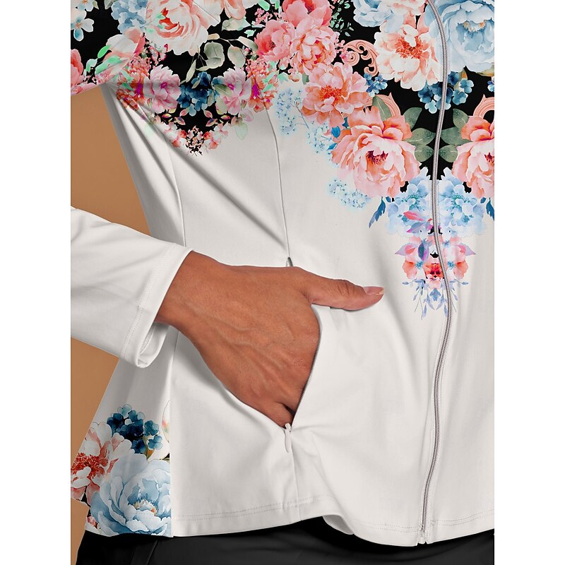 Women's Golf Jacket Black Long Sleeve Top Ladies Golf Attire Clothes Outfits Wear Apparel3