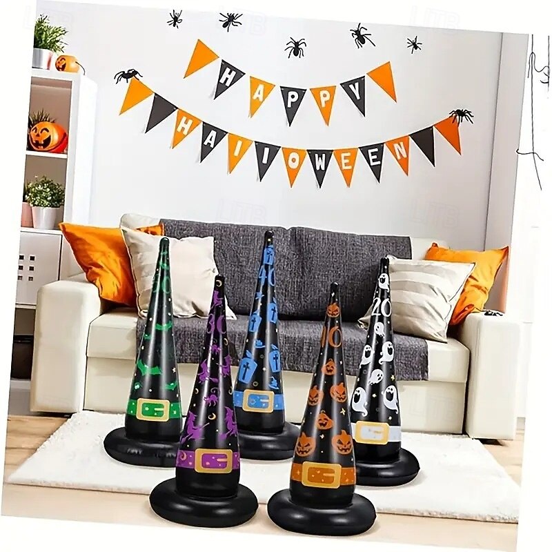 Halloween inflatable witch hat toss ring plastic toss rings for indoor and outdoor garden fun adult family holiday item random color toss rings set of 15pcs including 10 assorted colors and 5 colo4