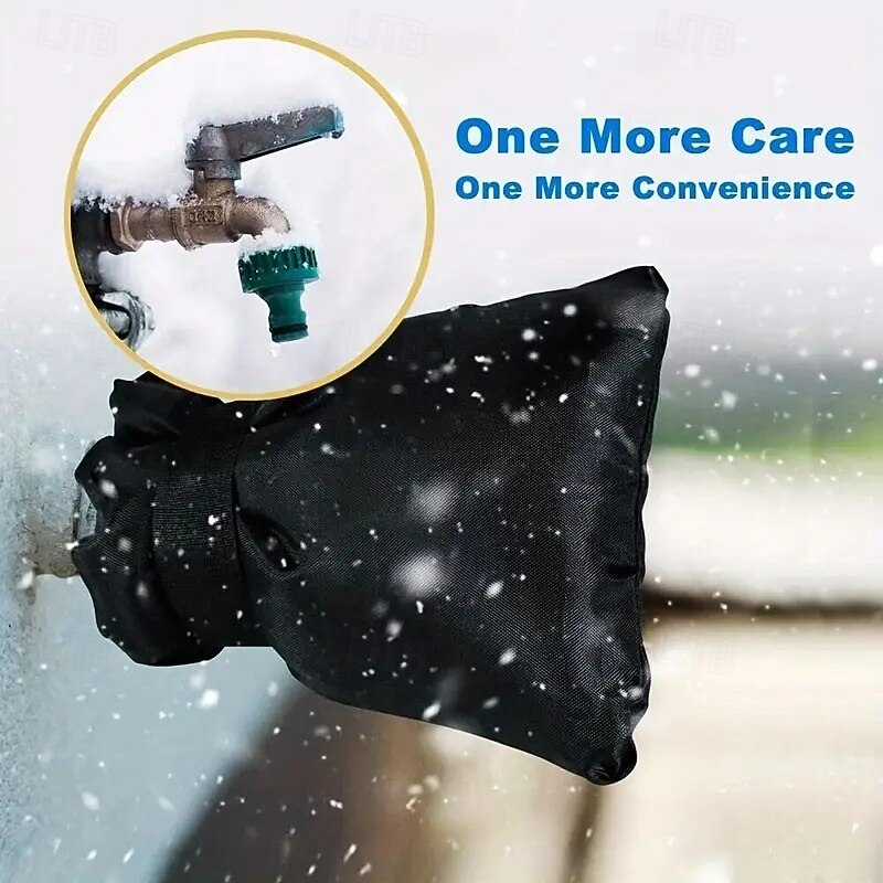 2/3/4PC Outdoor Faucet Winter Cover – Reusable Insulated Tap Protector, Anti-Freeze Water Pipe Sleeve, Backflow Protection, Black2