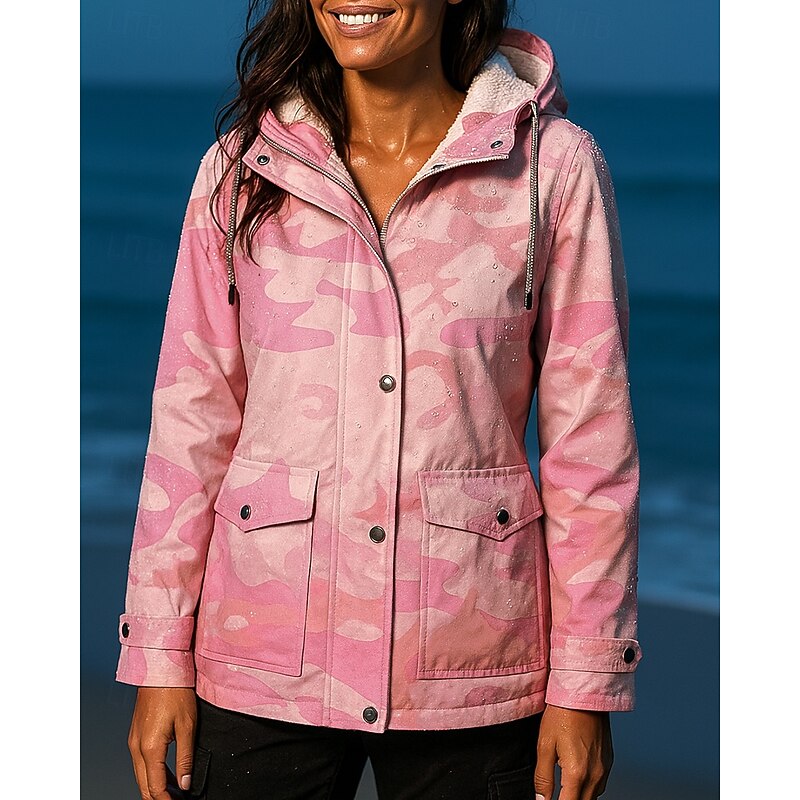 Women's Outdoor Jacket Hiking Jacket Fleece Jacket Outdoor Fleece Lining Waterproof Windproof Hiking Outfits Hiking Clothes Winter Autumn / Fall Jacket Hunting Ski / Snowboard Camping / Hiking3