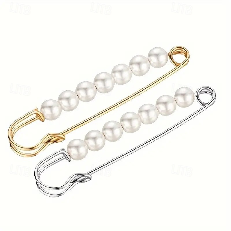 4pcs Artificial Pearl Brooch Pins – Scarf, Hijab, Shawl, and Sweater Safety Pins for Women, Elegant Fashion Accessory Set4