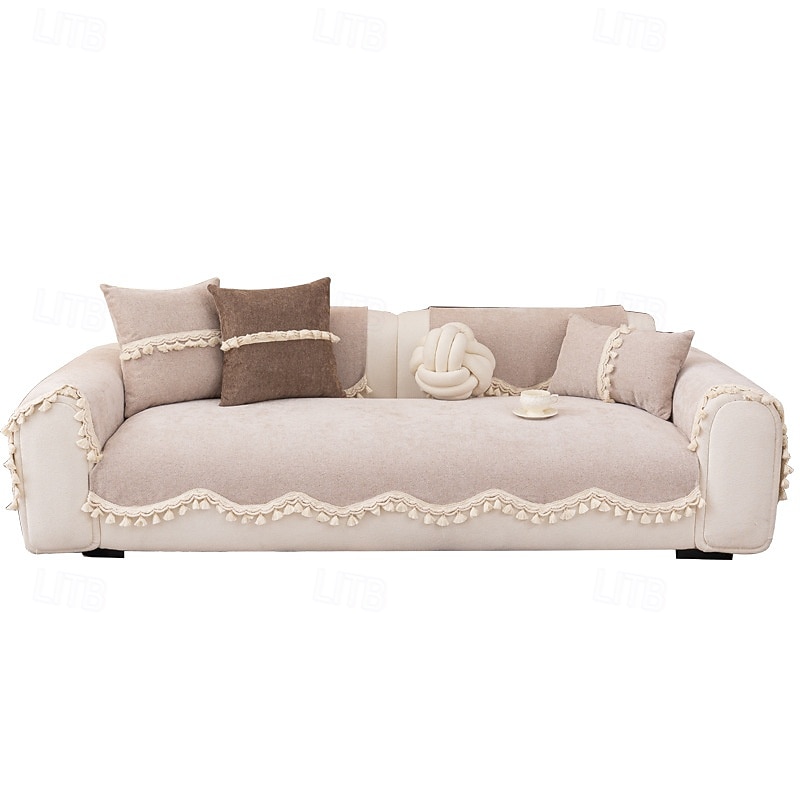 Chenille Couch Cover for Pets, Pet-Friendly Sofa Cushion Slipcover Non-Slip All-Season Sofa Protector Pad for Living Room Decor4