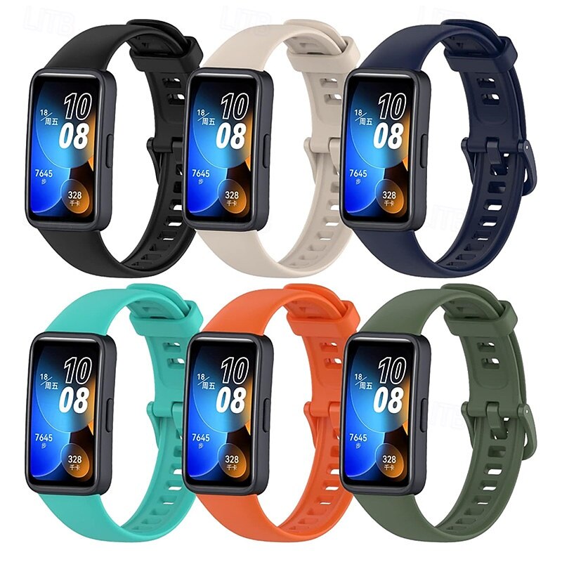 6 /3 Pack Smart Watch Band Compatible with Huawei Band 10 Band 9 Band 8 Smartwatch Strap Adjustable Classic Clasp Sport Band Replacement Wristband For Huawei Band 10 / Huawei Band 9 / Huawei Band 8