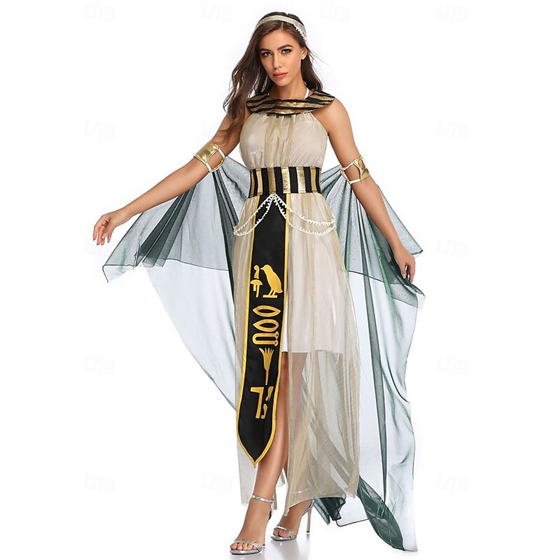 Cleopatra Goddess Halloween Dress Fancy Costume Couples' Costumes Ancient Egypt egyptian Adults' Women's Halloween Carnival Performance Party Easy Halloween Costumes Dress Up3